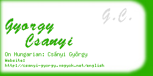 gyorgy csanyi business card