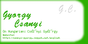 gyorgy csanyi business card